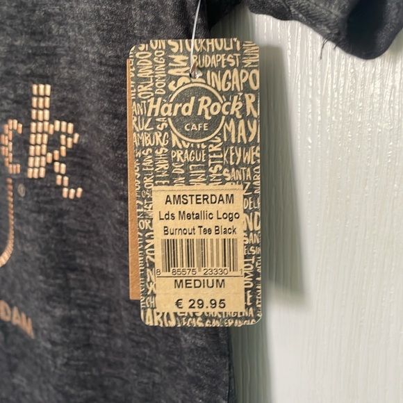 Hard Rock women’s sheer black scoop neck T-shirt. Size M. NWT - Picture 3 of 3